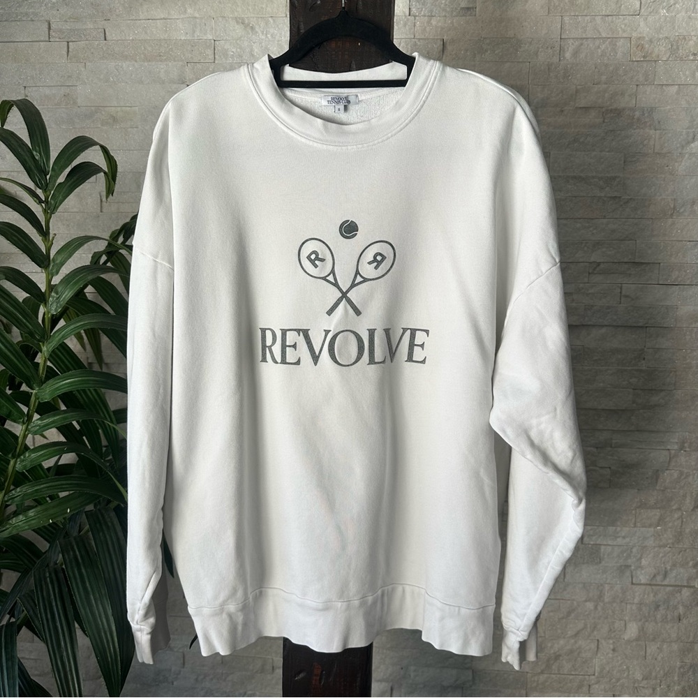 Revolve Tennis Club Oversized Cotton Sweatshirt Size Small